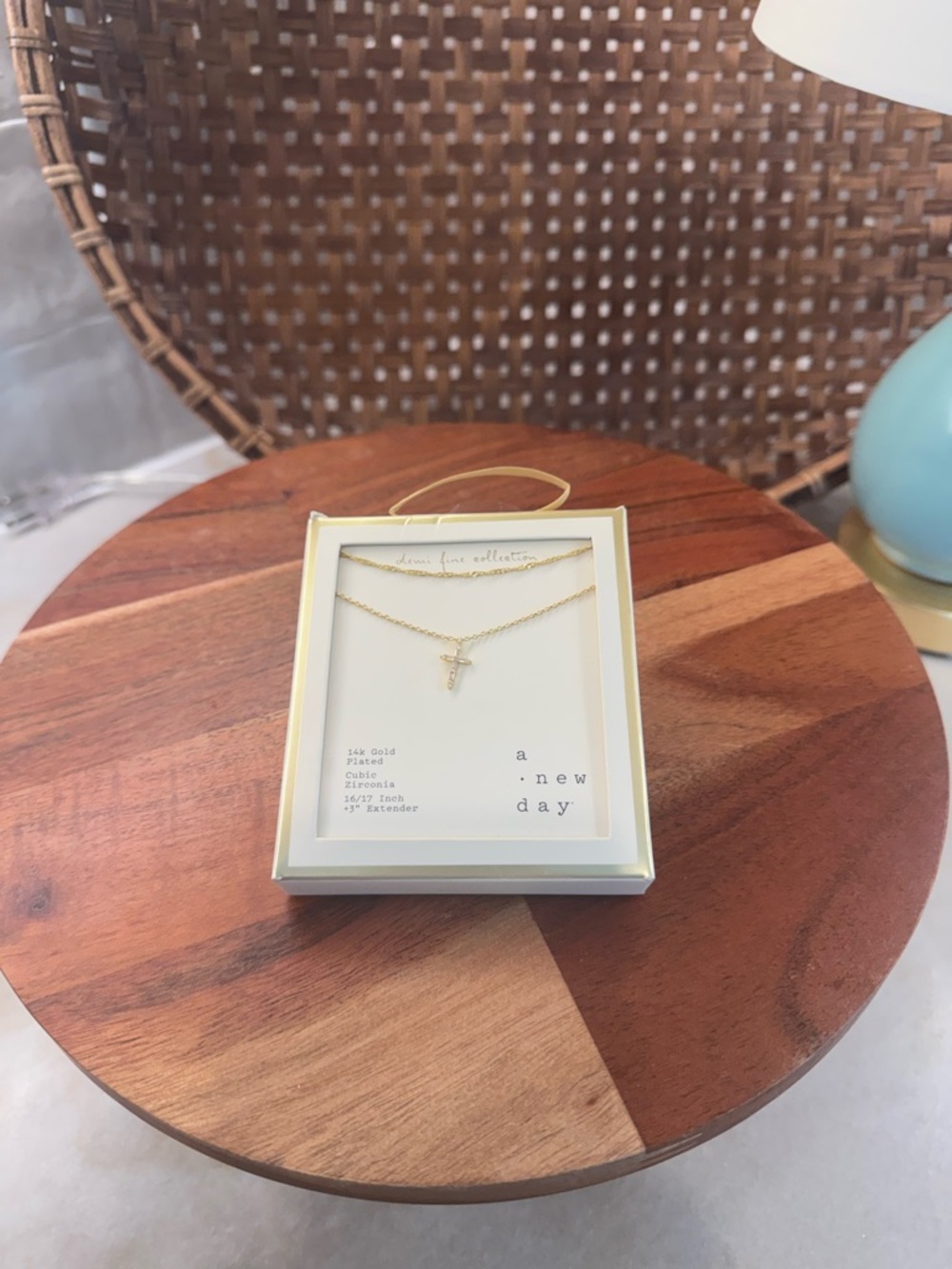 A New Day Women's Layered 14k Gold Plated Necklace‎ With Cross Pendant